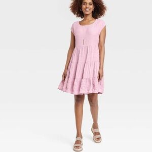 KNOX ROSE Pale Pink Tiered Dress